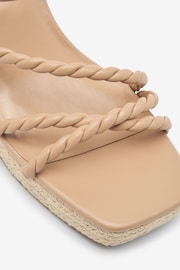 Nude Forever Comfort® Twist Strap Detail Square Toe Wedge Sandals - Image 6 of 6