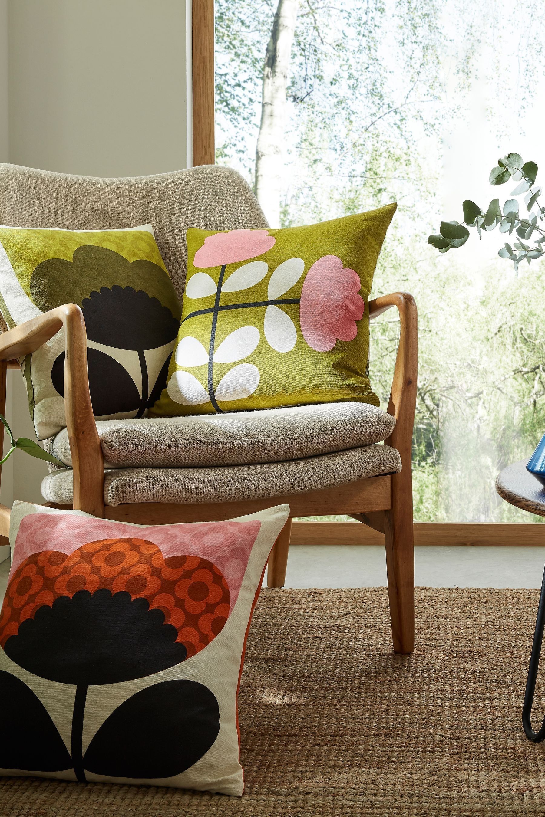 Buy Orla Kiely Green 100 Cotton Spring Bloom Reversible Cushion from the Next UK online shop
