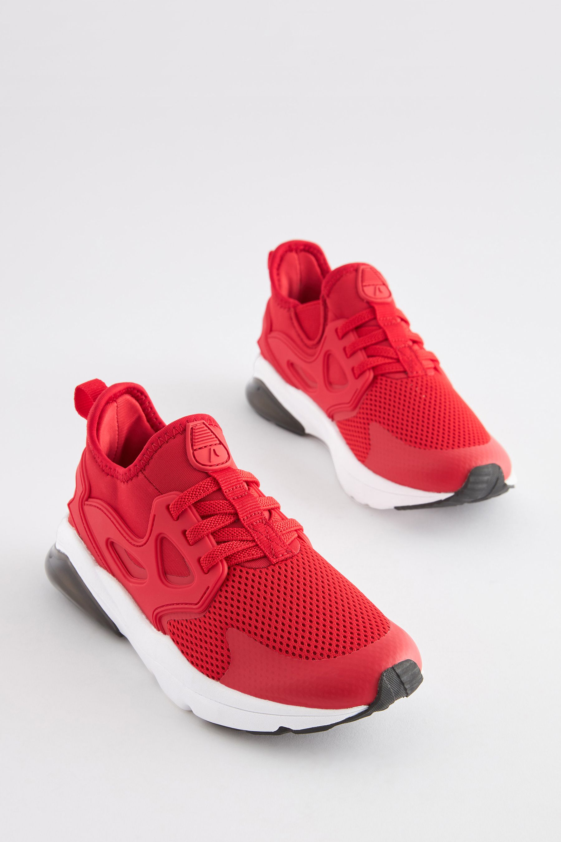 Buy Red Elastic Lace Trainers from Next Luxembourg