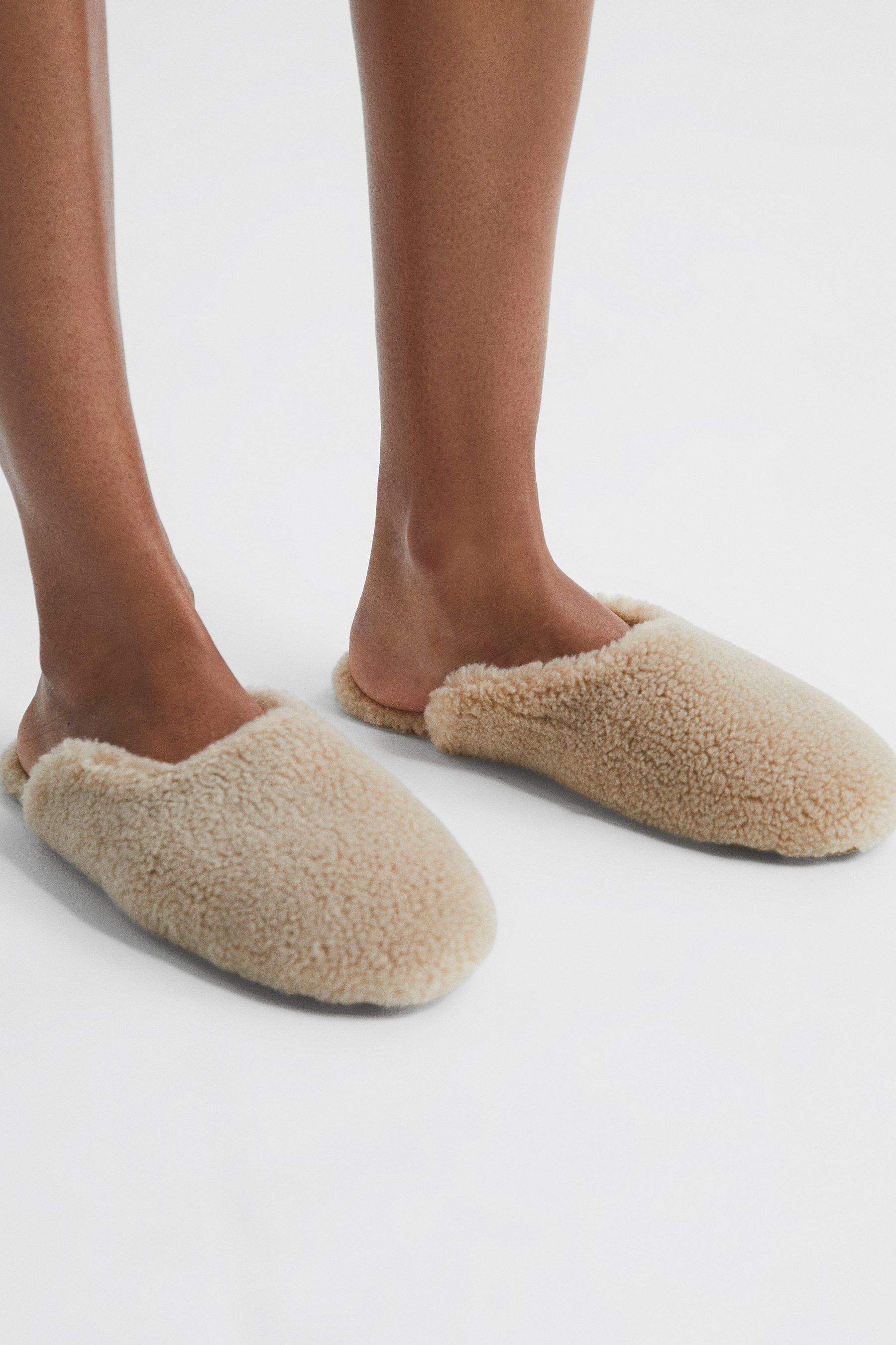 Faux shearling slippers clearance