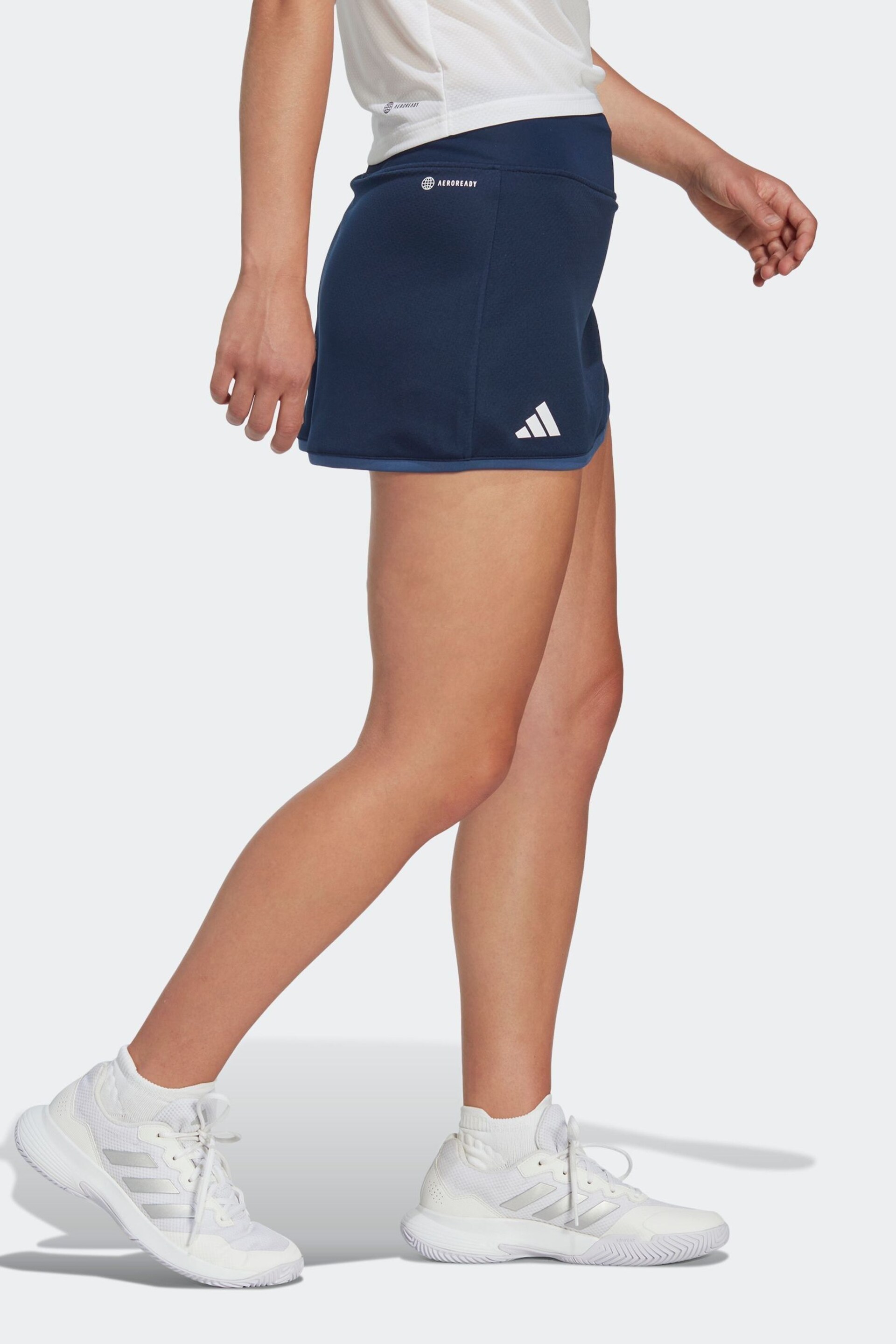 adidas Navy Tennis Club Skirt - Image 3 of 6