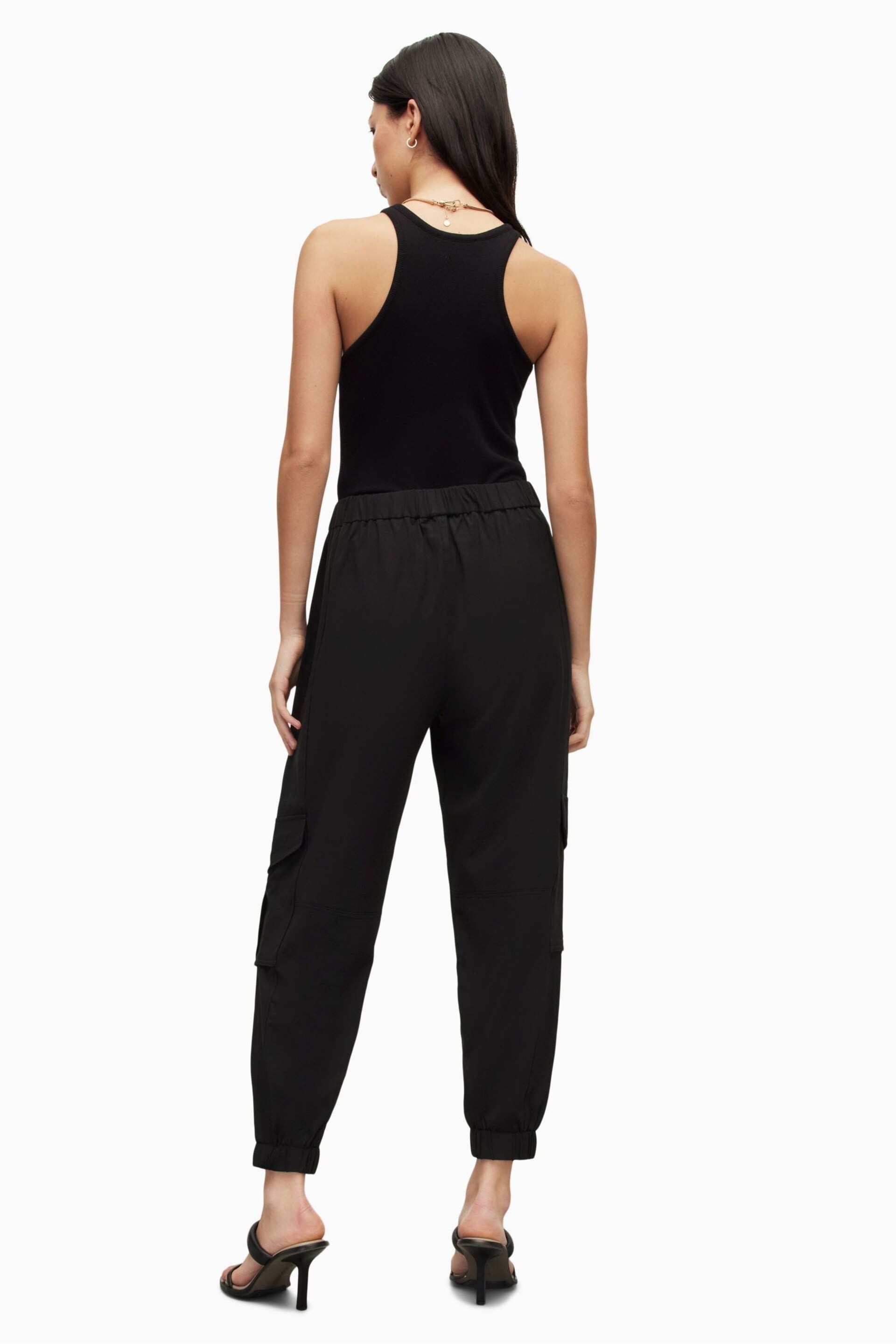 AllSaints Black Frieda Jersey Trousers - Image 2 of 6