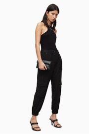 AllSaints Black Frieda Jersey Trousers - Image 3 of 6