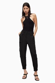 AllSaints Black Frieda Jersey Trousers - Image 4 of 6