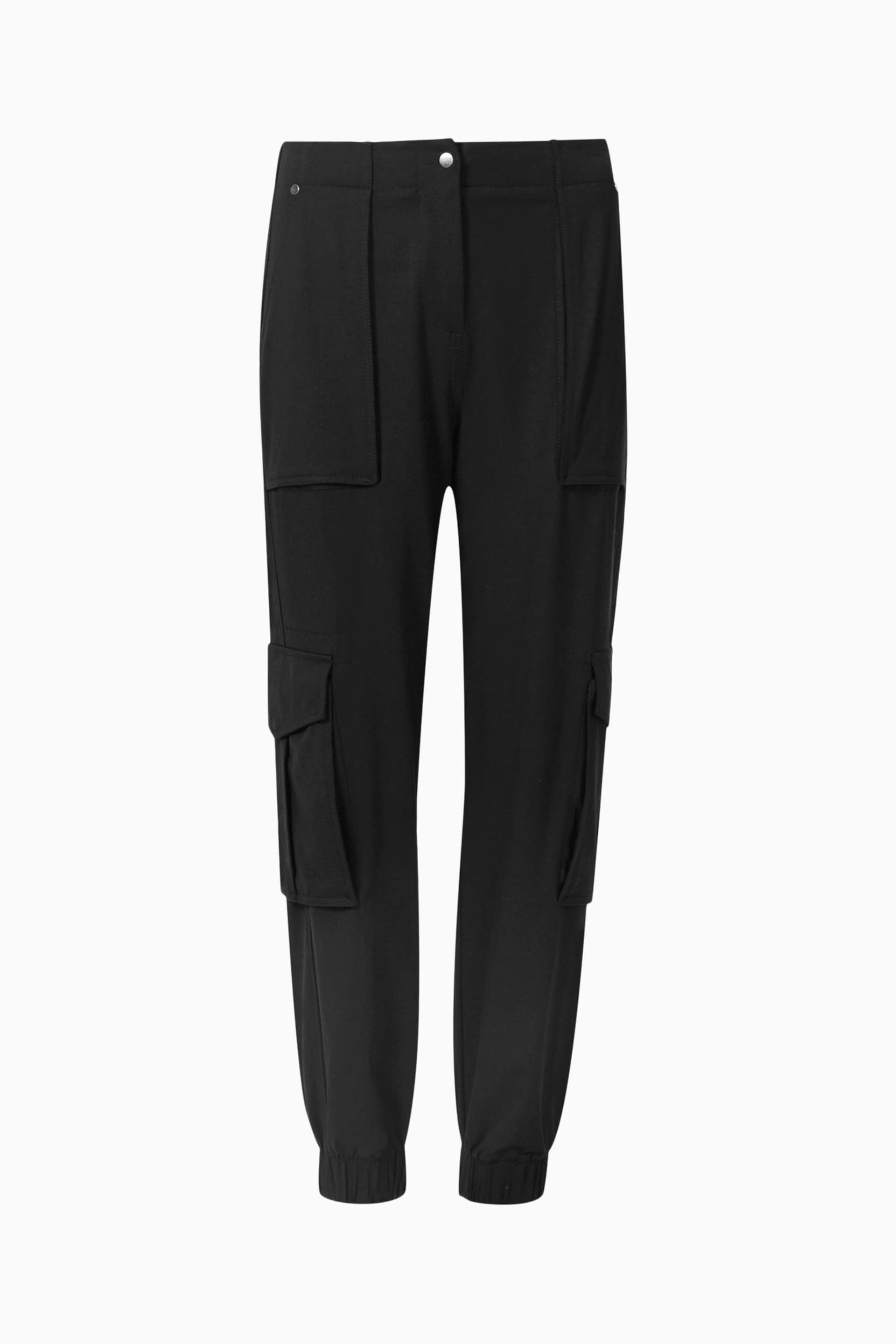 AllSaints Black Frieda Jersey Trousers - Image 6 of 6