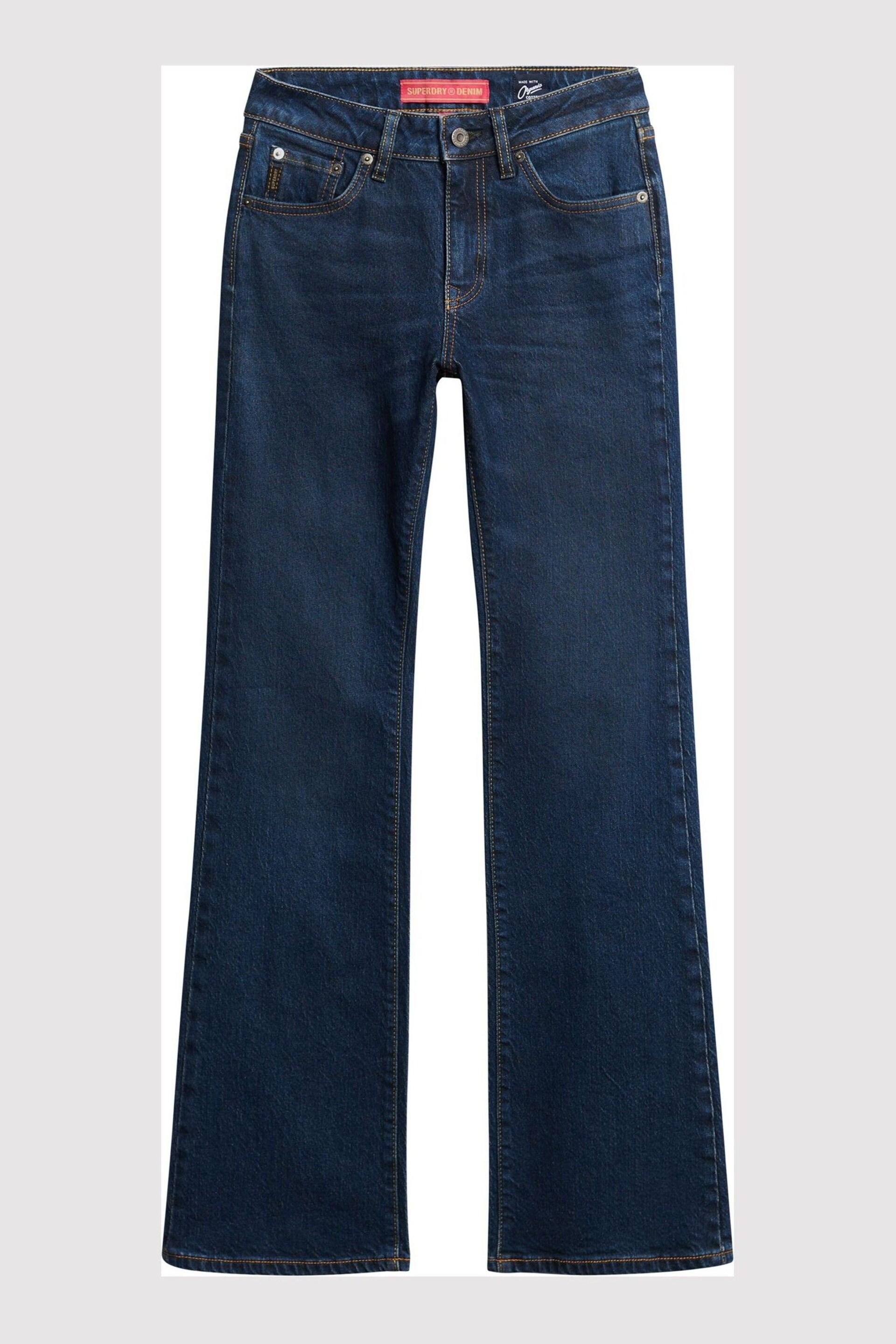 Superdry Blue Mid Rise Slim Flare Jeans - Image 4 of 8