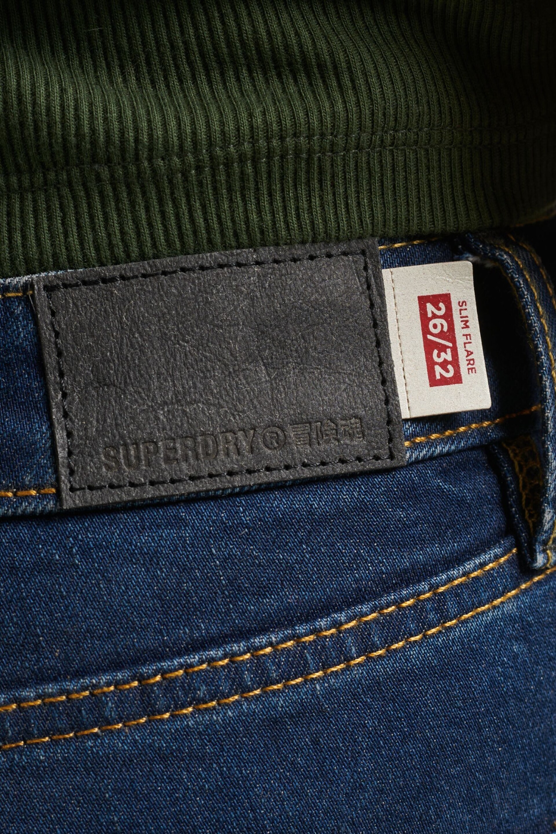 Superdry Blue Mid Rise Slim Flare Jeans - Image 6 of 8