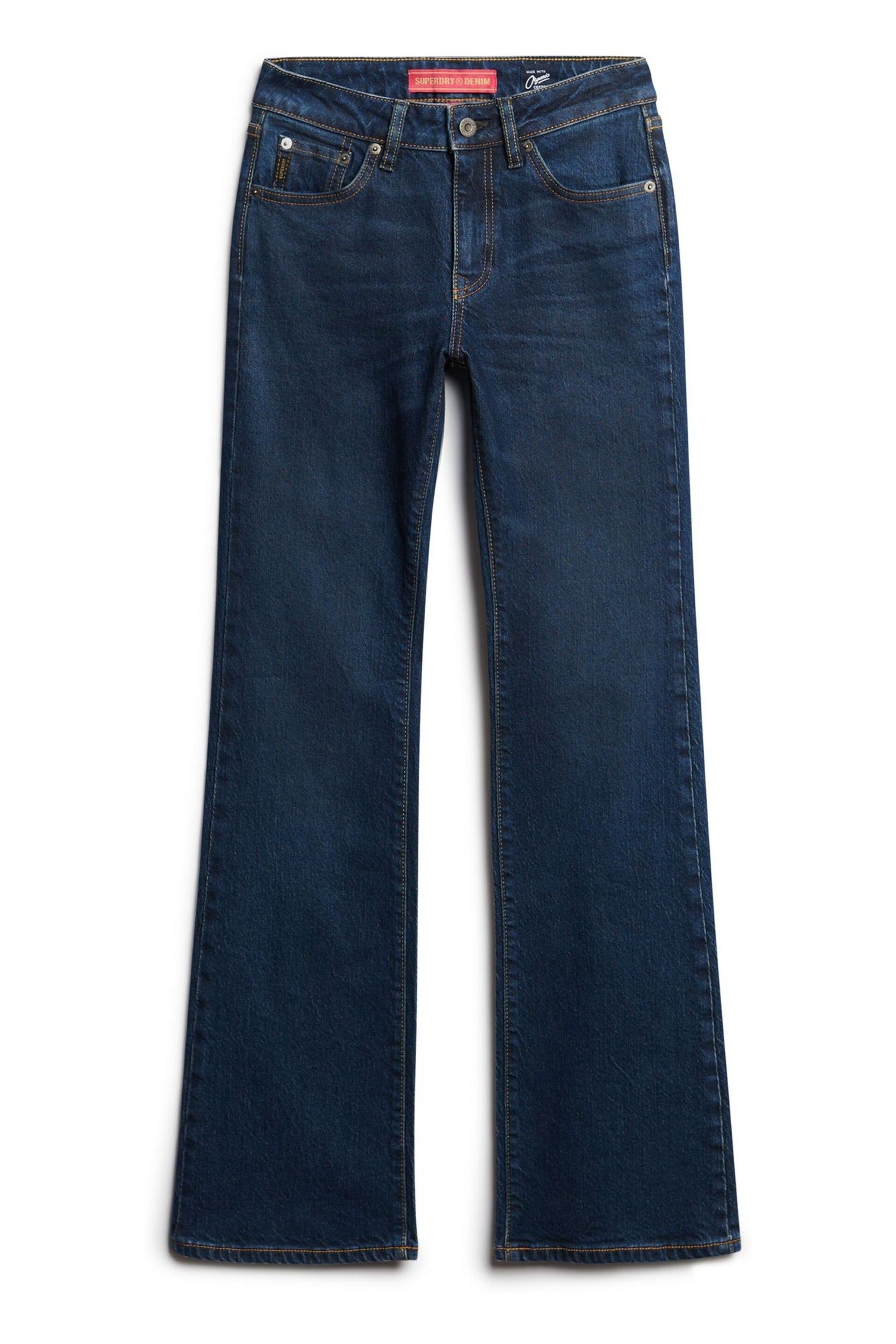 Superdry Blue Mid Rise Slim Flare Jeans - Image 7 of 8