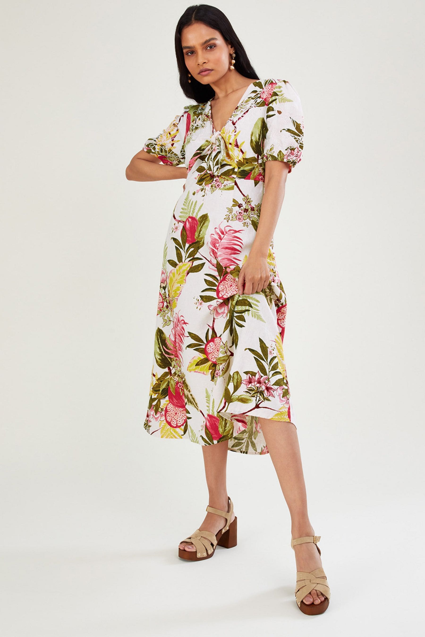 Buy Monsoon Eliana Natural Pomegranate Dress from Next Estonia