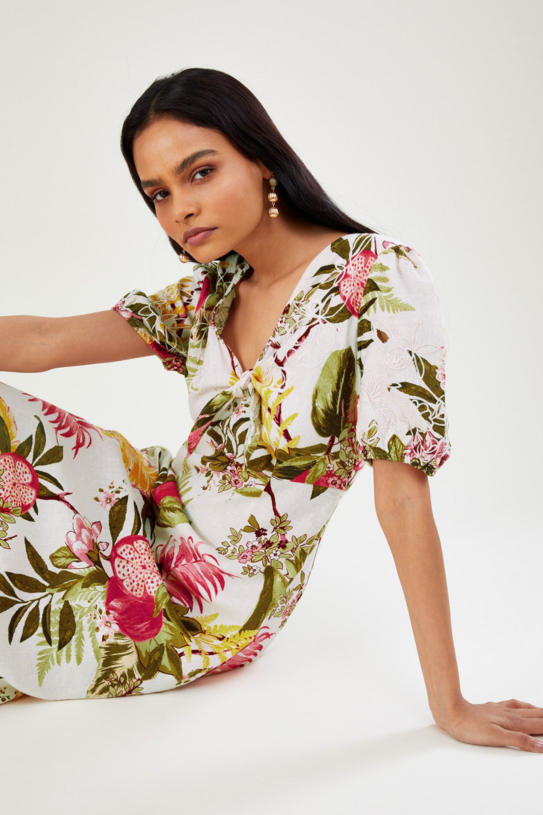 Buy Monsoon Eliana Natural Pomegranate Dress from Next Latvia