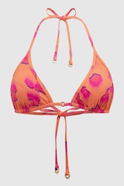 Reiss Orange Thia Printed Triangle Bikini Top - Image 2 of 5