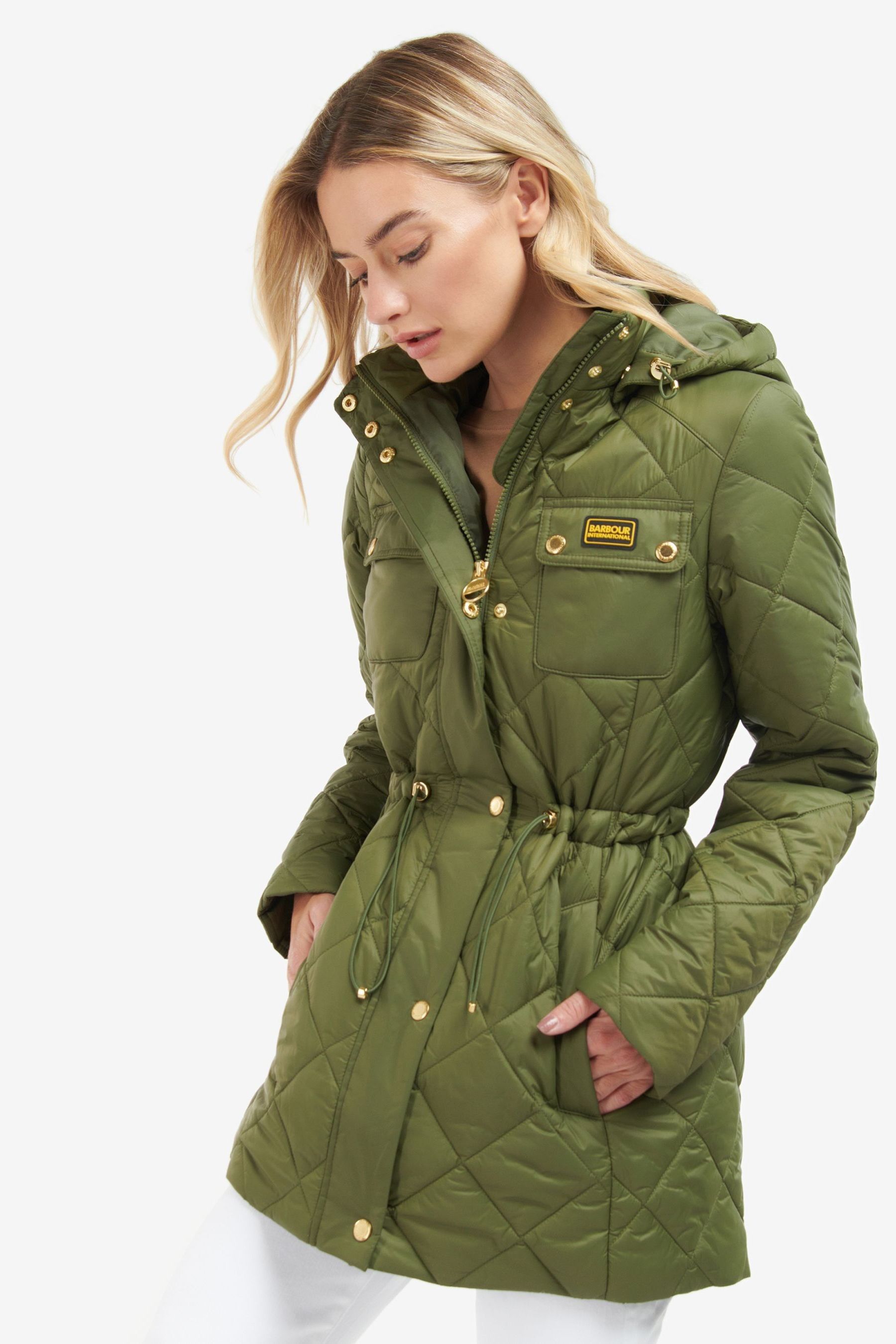 Buy Barbour International Khaki Green Avalon Quilted Jacket from Next Germany