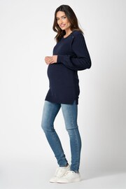 Seraphine Blue Bell Sleeve Cable Detail Nursing Jumper - Image 3 of 4