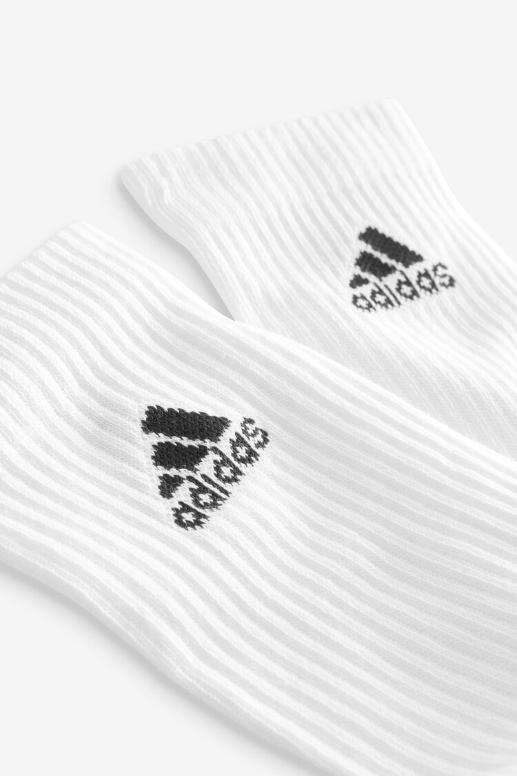 adidas White/Black 6 Pack Cushioned Crew Socks 3 Pairs - Image 3 of 4