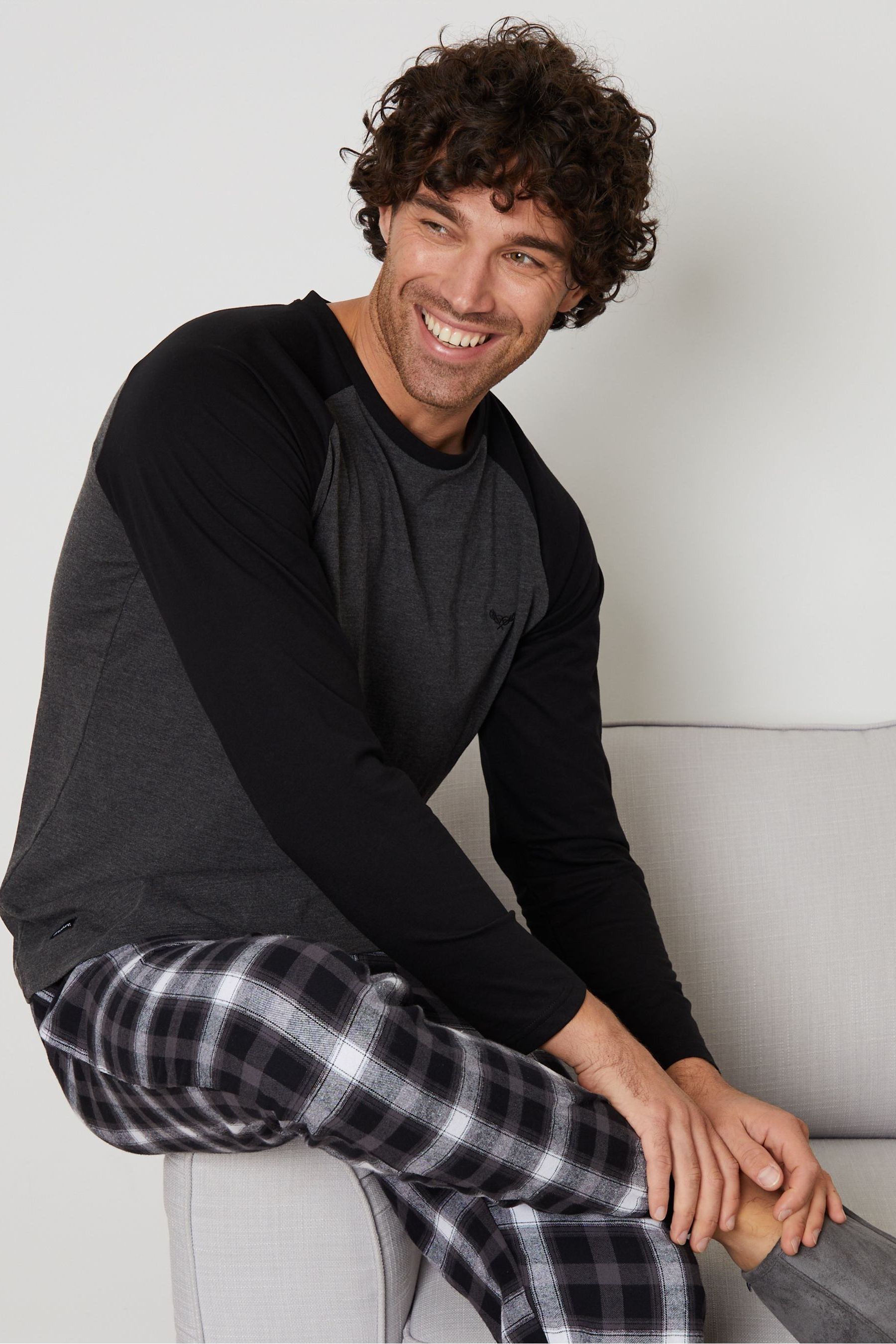 Grey cotton pyjamas on sale