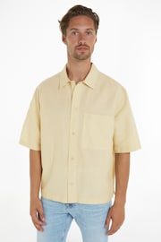 Calvin Klein Green Linen Button Down Shirt - Image 1 of 5
