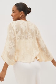 Nude Sheer Embroidered Kimono - Image 2 of 5