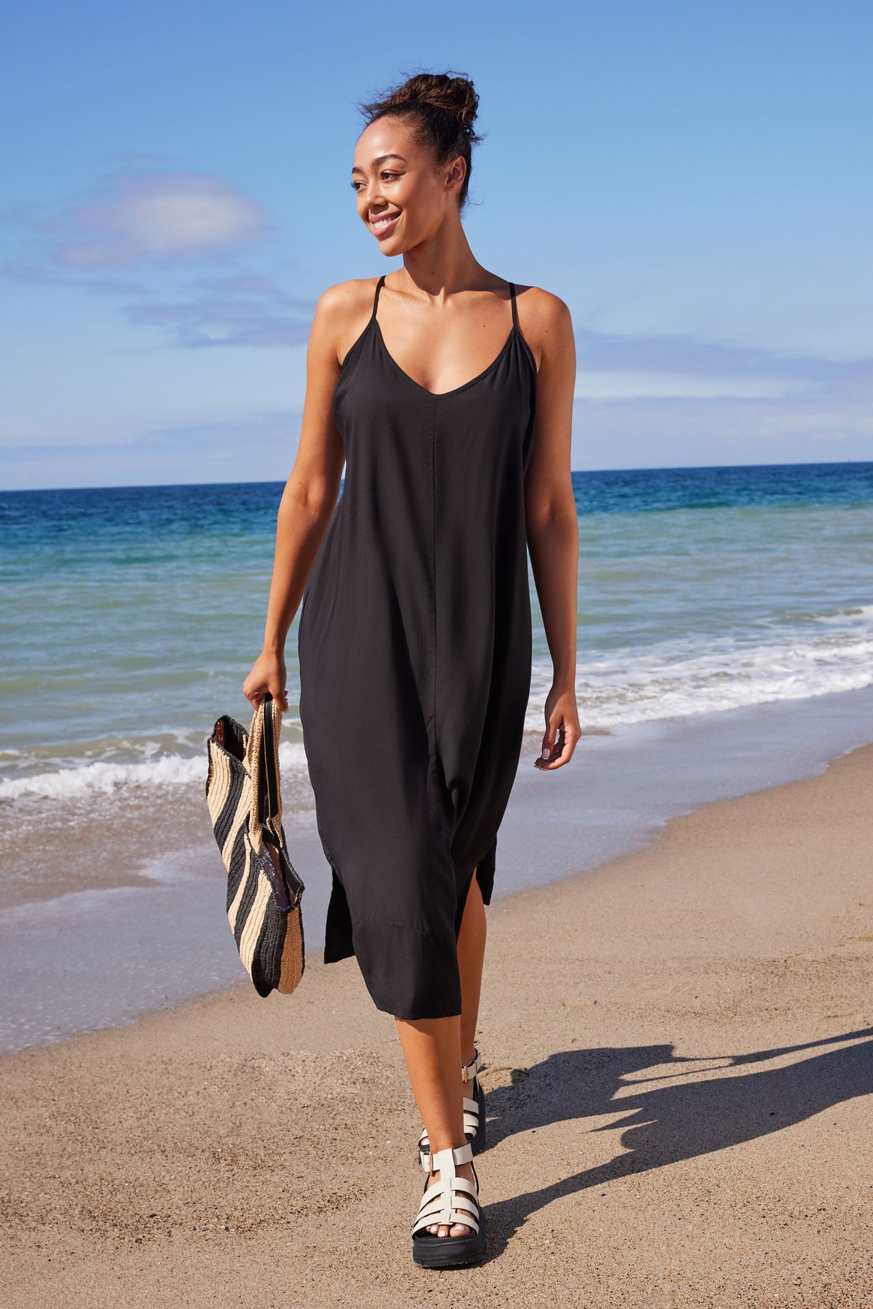 Next black beach dress sales