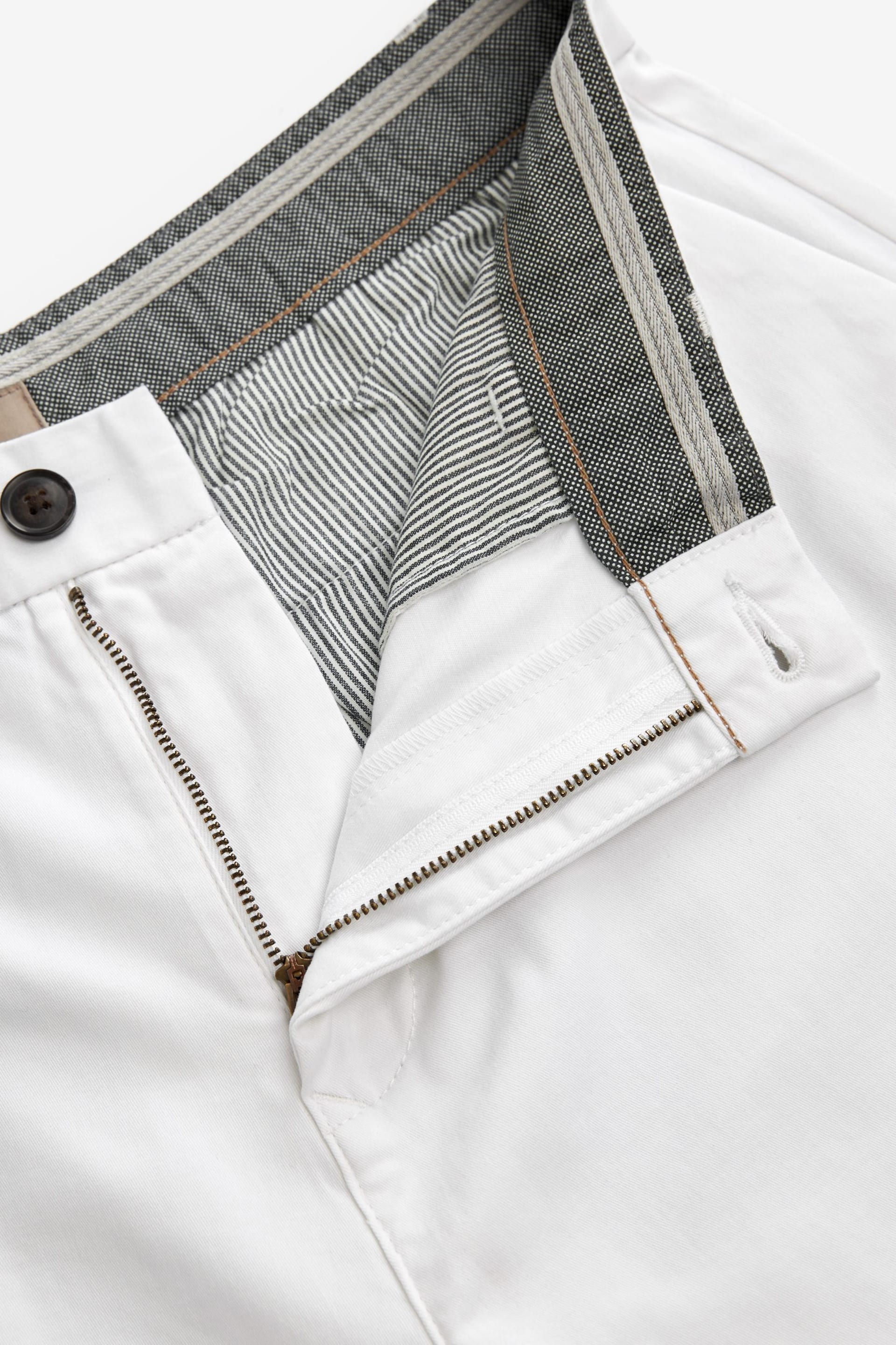 White Straight Fit Stretch Chinos Shorts - Image 6 of 9