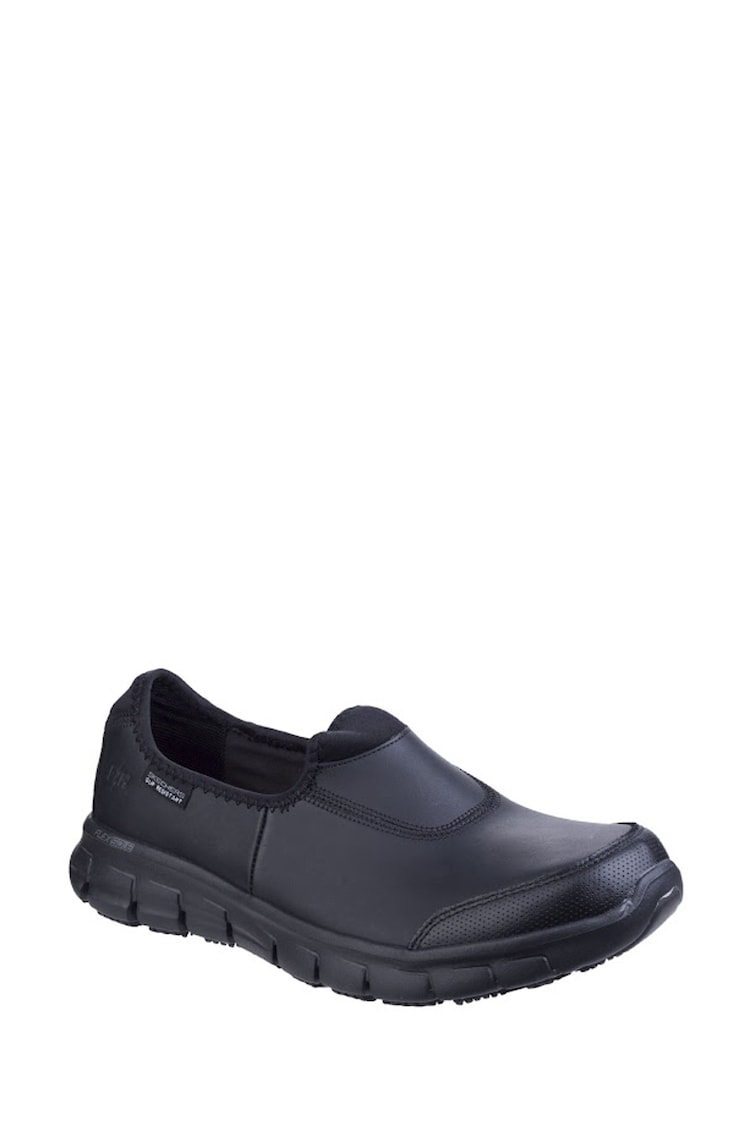 Skechers Black Sure Track Slip Resistant Slip-On Womens Work Shoes - Image 1 of 4