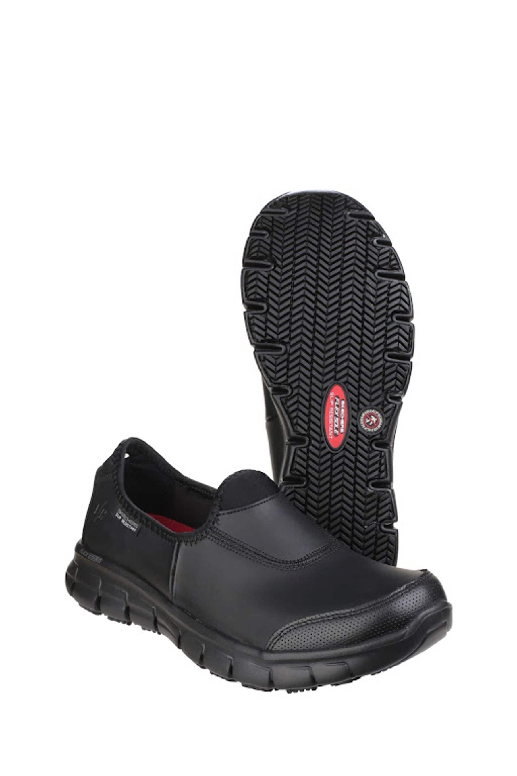 Skechers womens leather work shoes hotsell