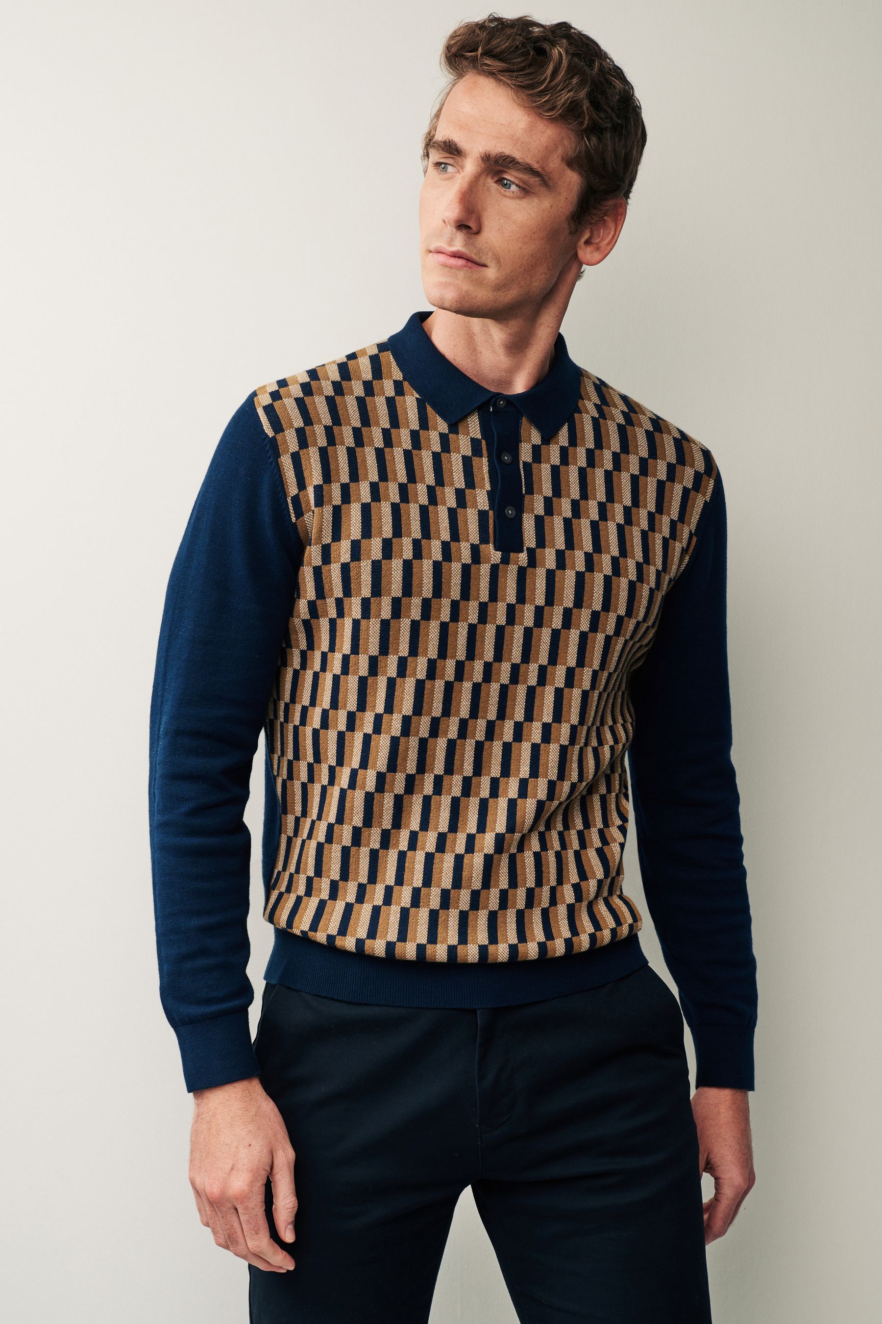 Long sleeve polo with vest hotsell