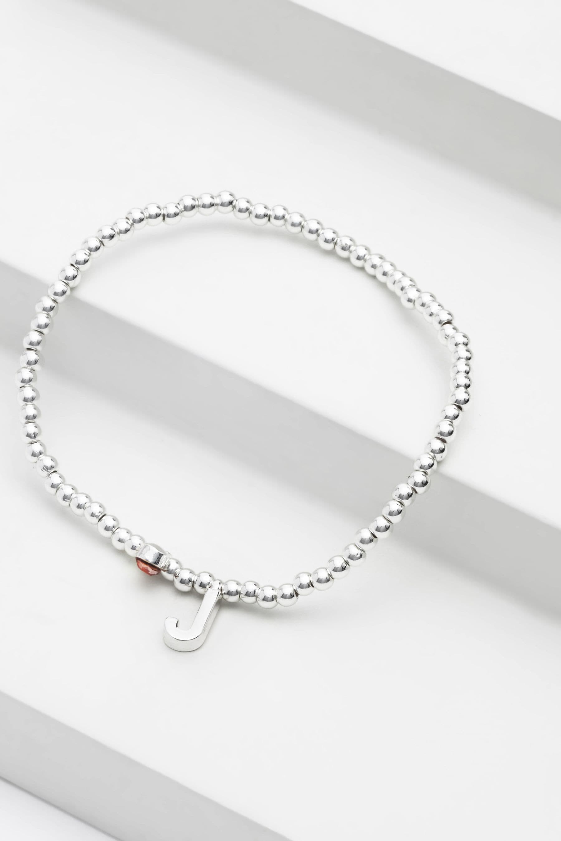 Buy Silver Tone Initial Sparkle Beaded Stretch Bracelet from Next Denmark
