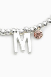 Silver Tone Initial Sparkle Beaded Stretch Bracelet - Image 14 of 25