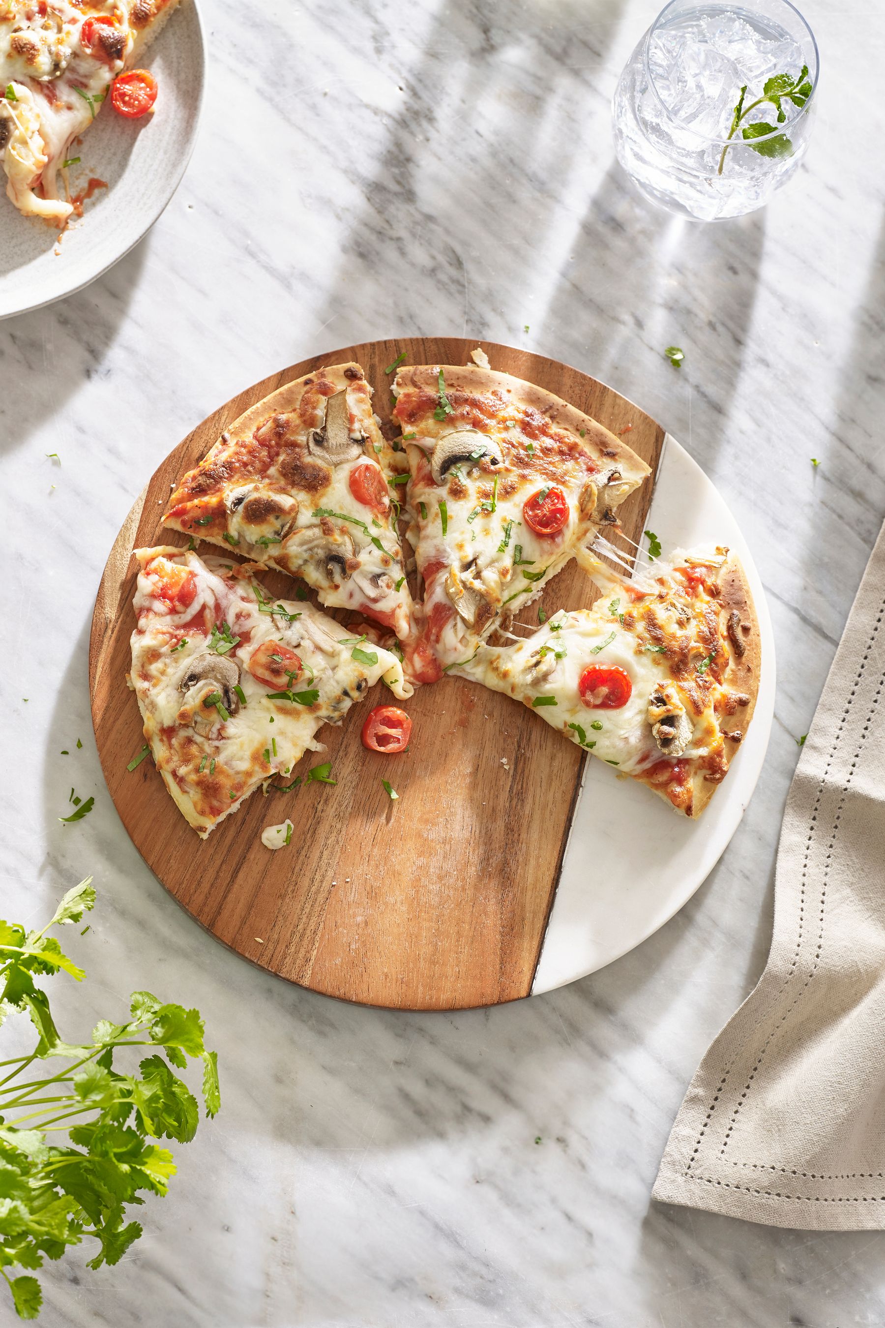Buy White Marble Wood Round Serve Board from Next Luxembourg
