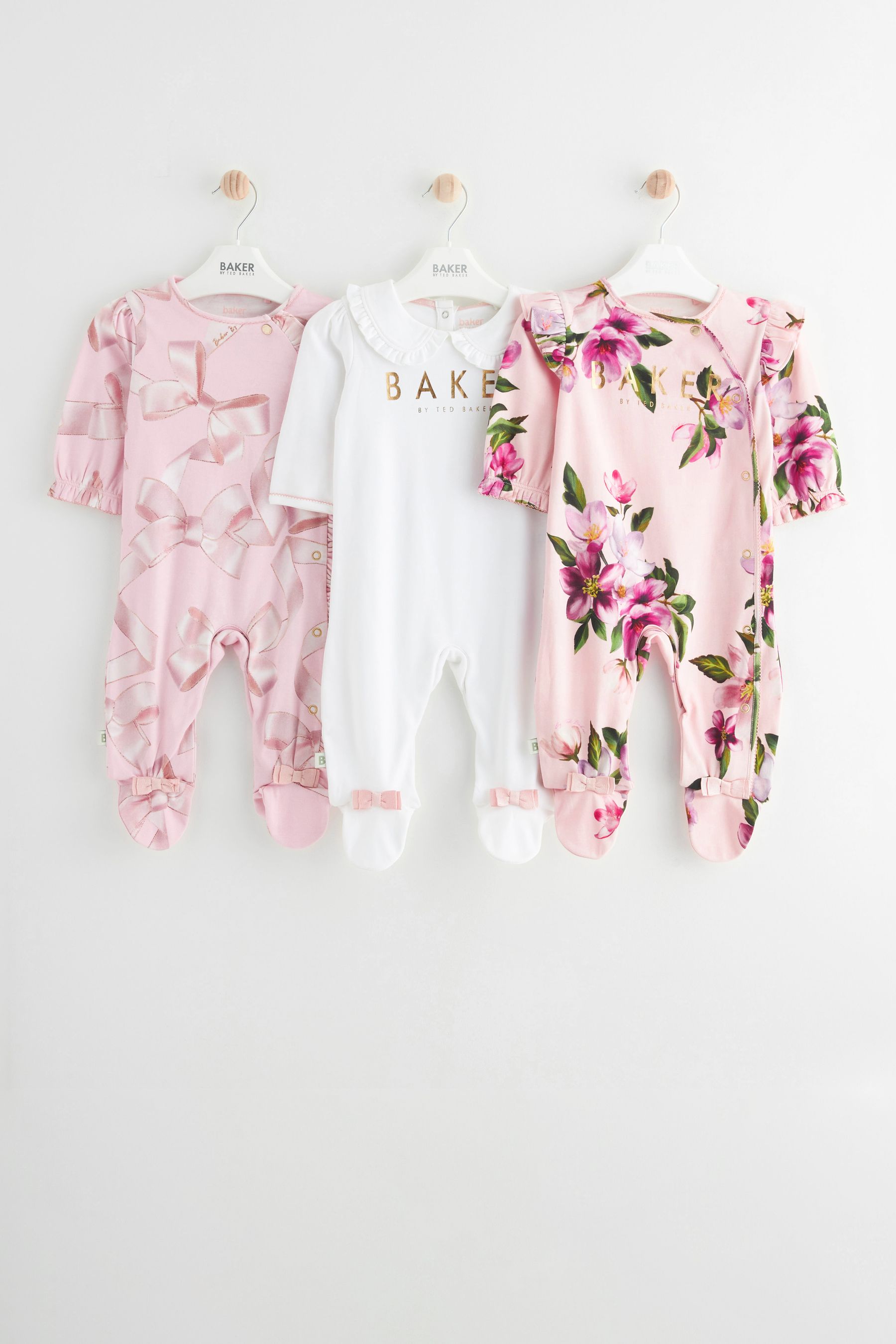 Buy Baker by Ted Baker 100 Cotton Sleepsuits 3 Pack from the Next UK online shop