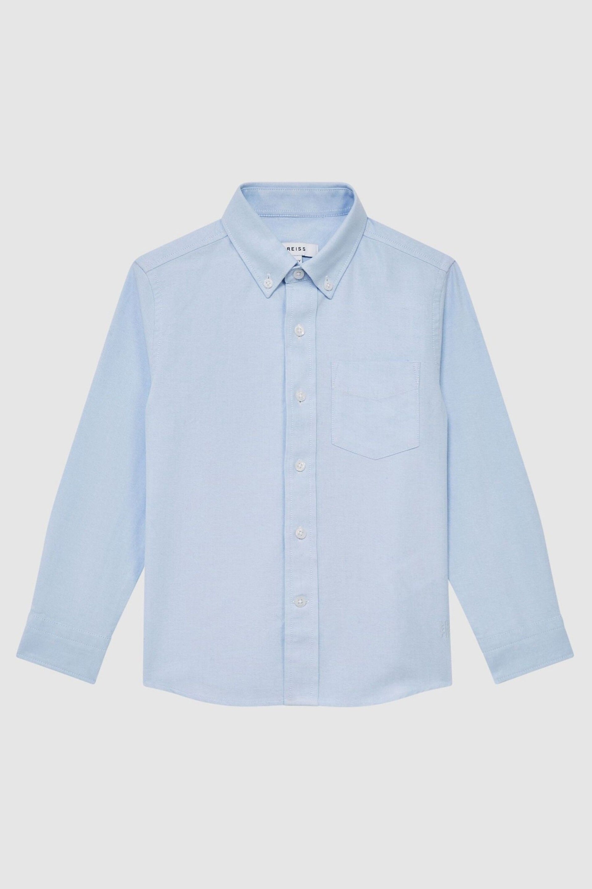 Reiss Soft Blue Greenwich Senior Slim Fit Button-Down Oxford Shirt - Image 2 of 6