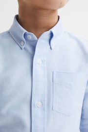 Reiss Soft Blue Greenwich Senior Slim Fit Button-Down Oxford Shirt - Image 4 of 6