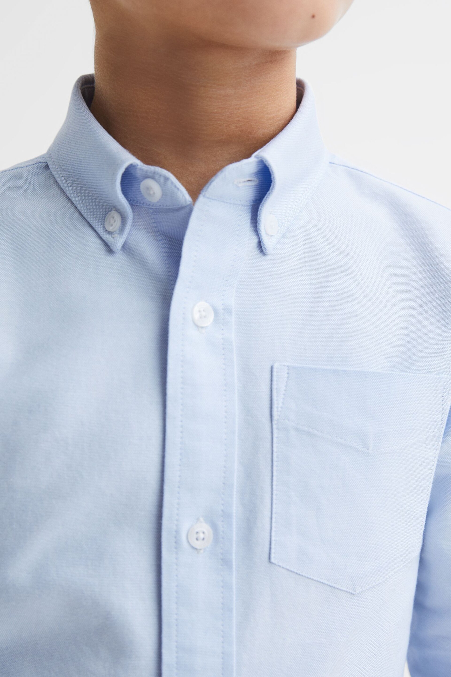 Reiss Soft Blue Greenwich Senior Slim Fit Button-Down Oxford Shirt - Image 4 of 6