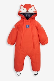 JoJo Maman Bébé Rust Orange Fox Cosy Waterproof Puddlesuit - Image 1 of 3