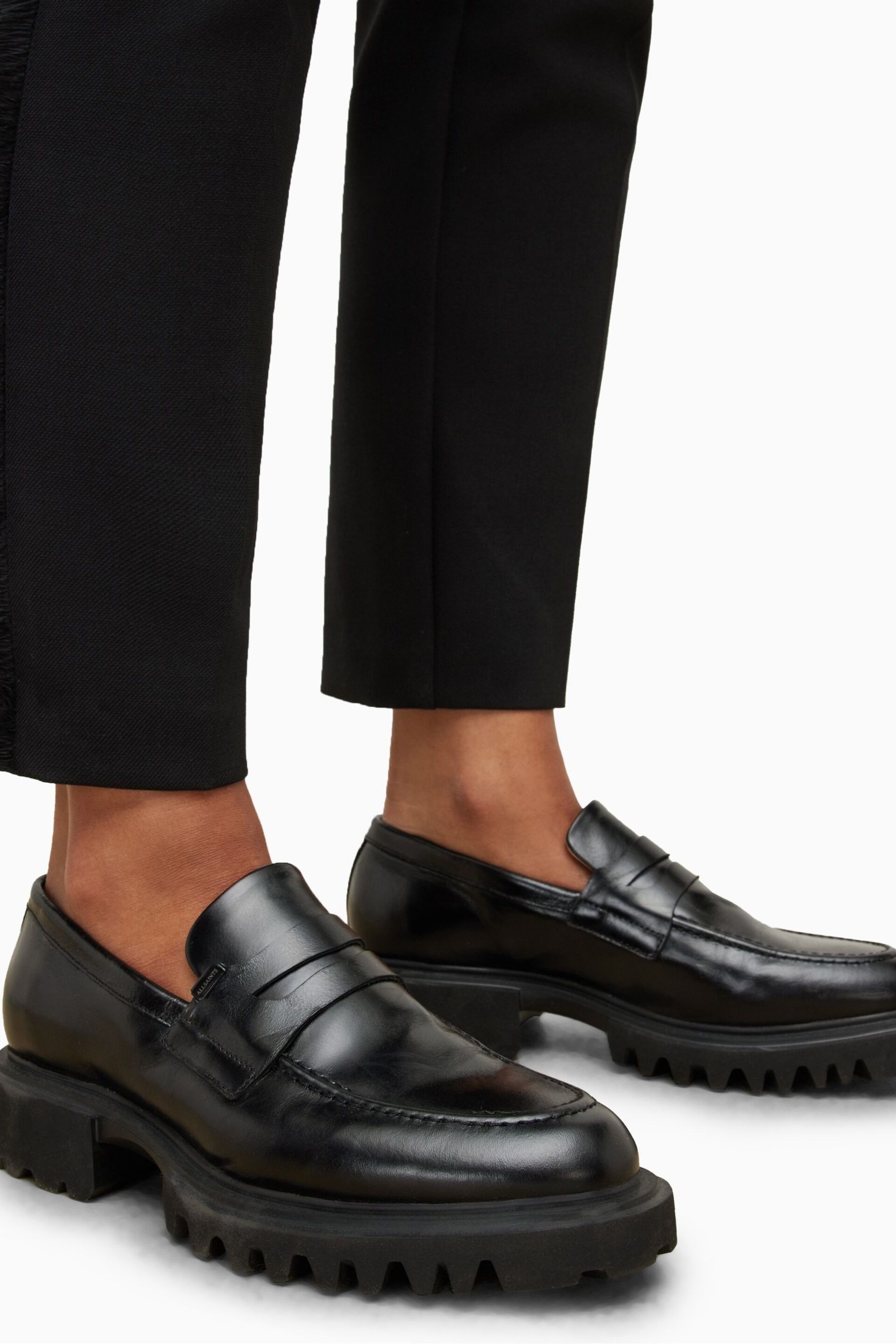 AllSaints Black Lola Loafers - Image 6 of 6