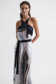 Reiss Navy Hope Jewel Print Maxi Dress - Image 8 of 8