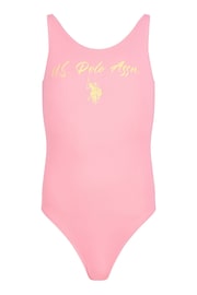 U.S. Polo Assn. Pink Script Swimsuit - Image 5 of 7