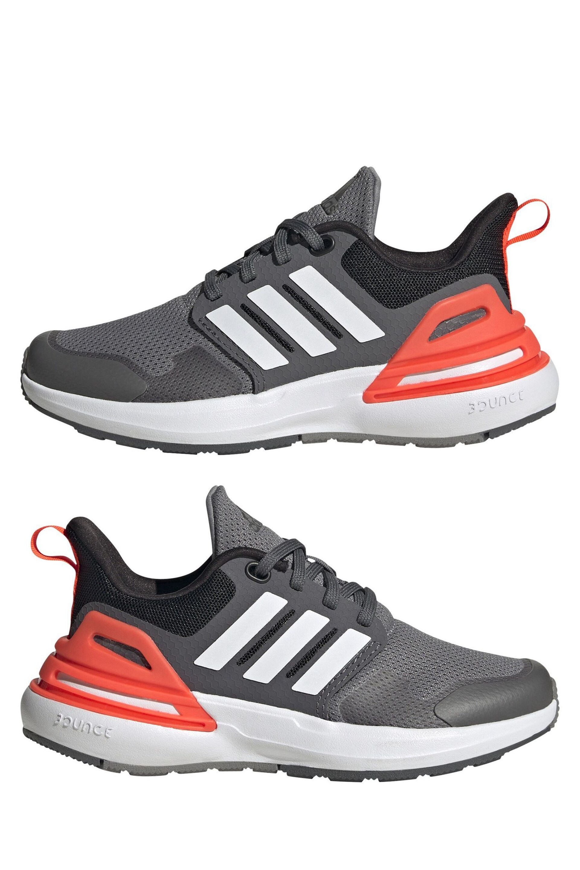 adidas Grey Sportswear Kids Rapidasport Bounce Lace Trainers - Image 5 of 9