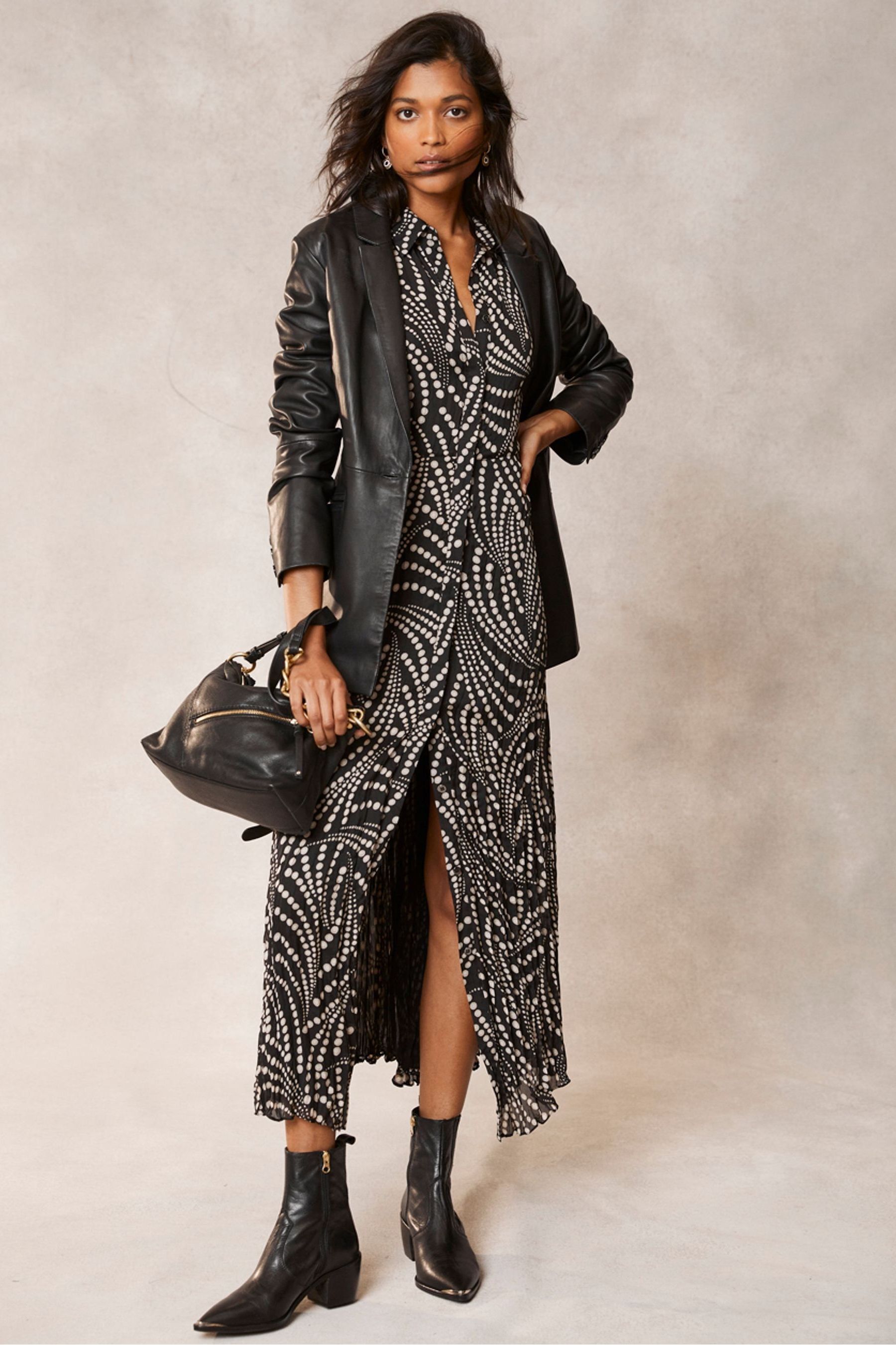 Buy Mint Velvet Black Fitted Leather Blazer from Next Lithuania