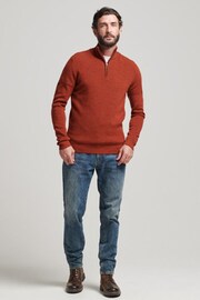 Superdry Brown Merino Half Zip Jumper - Image 2 of 5