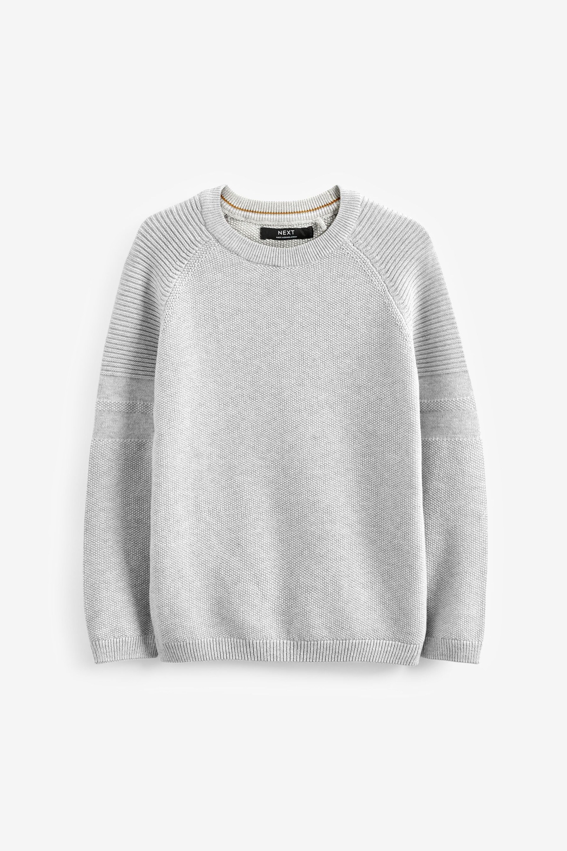 Grey Without Stag Textured Crew Jumper (3-16yrs) - Image 1 of 2