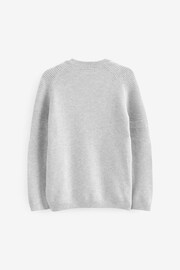 Grey Without Stag Textured Crew Jumper (3-16yrs) - Image 2 of 2