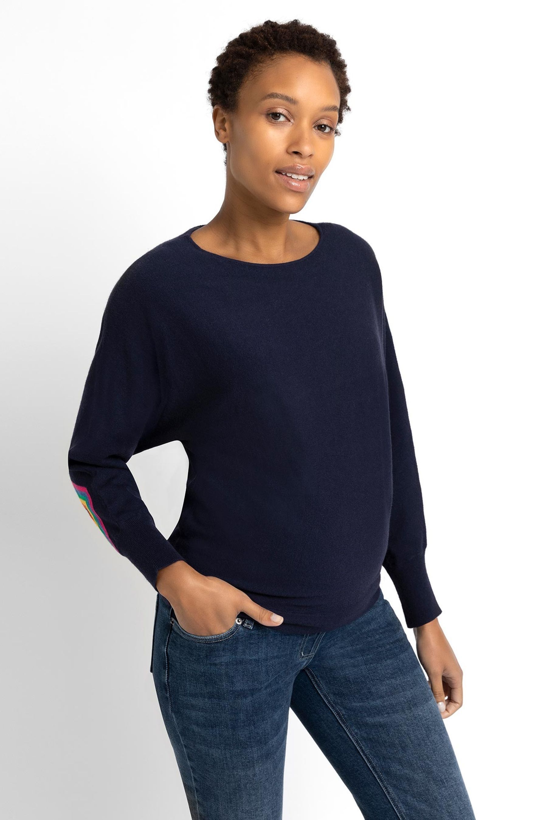 Buy JoJo Maman Bebe Navy Rainbow Batwing Maternity Jumper from Next Luxembourg
