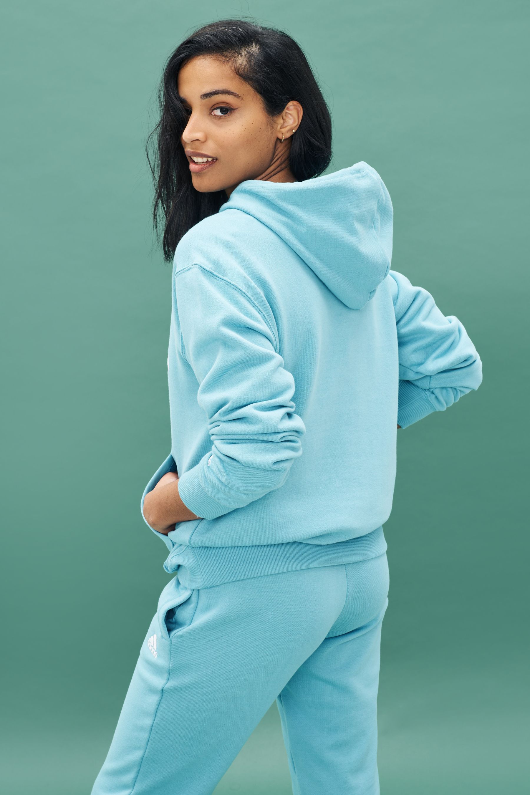 Buy adidas Blue Womens Linear Fit Hoodie from Next Luxembourg