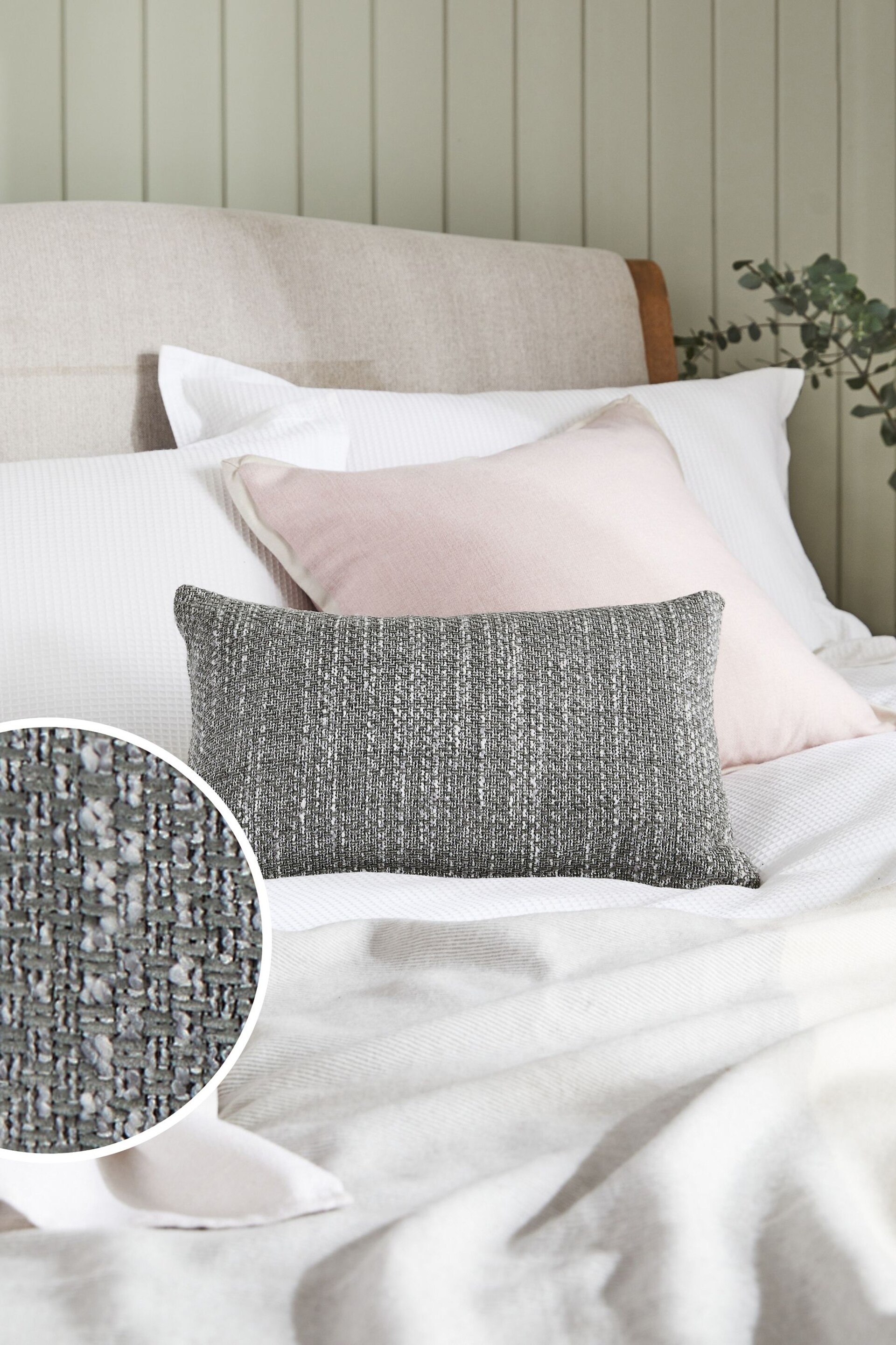 Grey 40 x 59cm Ashton Chenille Cushion - Image 1 of 5