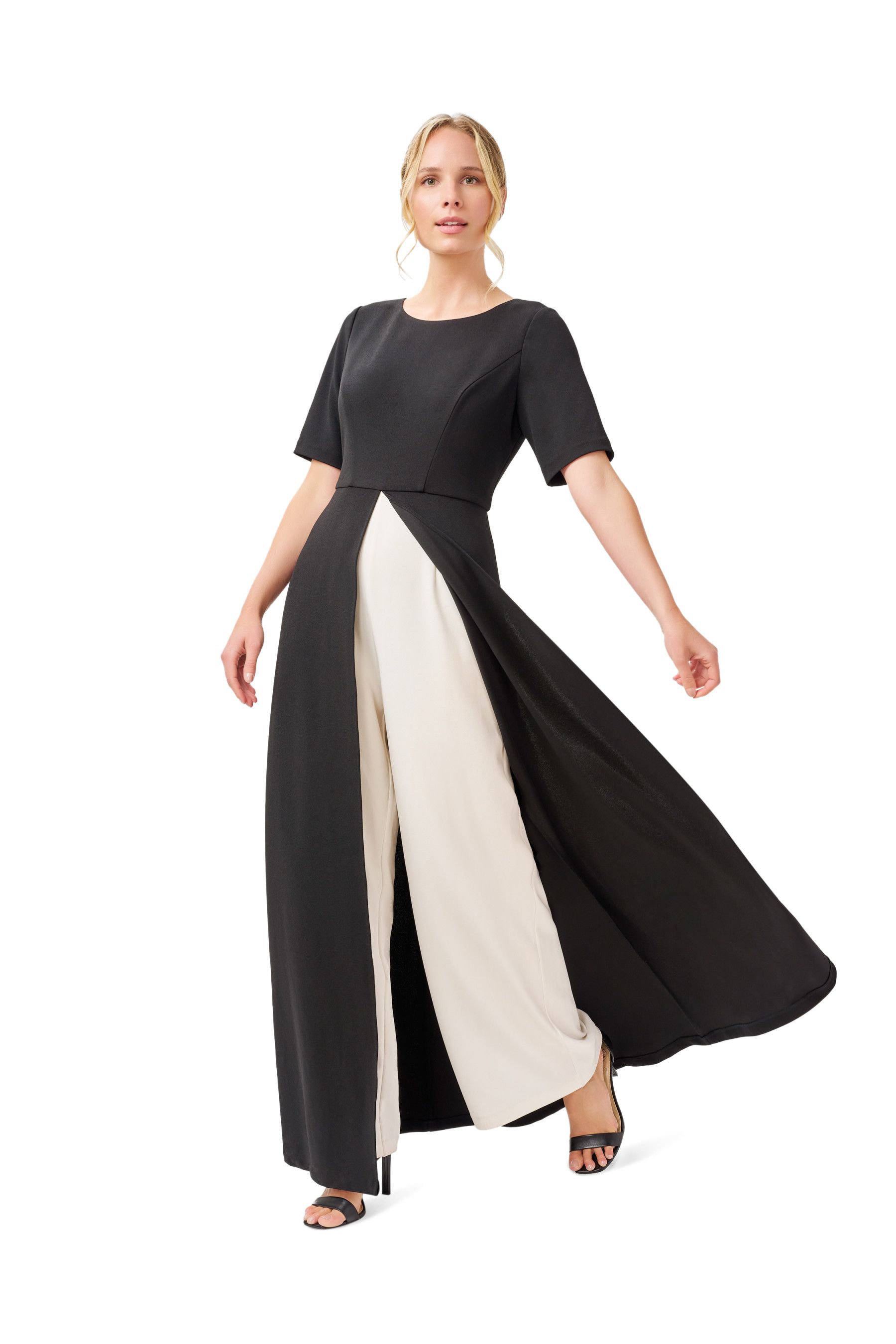 Buy Adrianna Papell Black Overlay Crepe Jumpsuit from Next Luxembourg