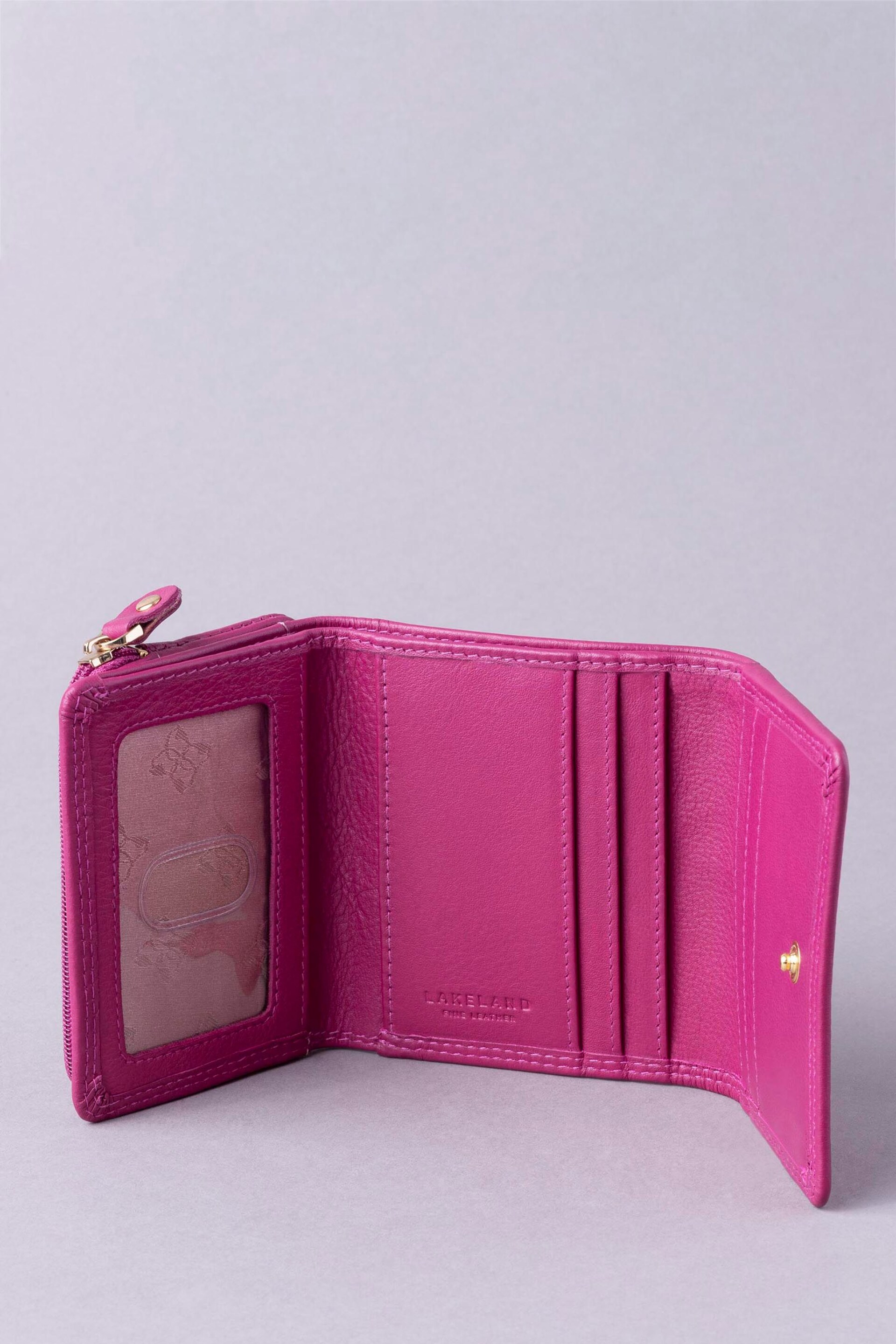 Lakeland Leather Cranberry Small Leather Flapover Purse - Image 3 of 5