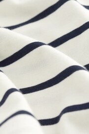 Neutral and Navy Stripe Polo Shirt - Image 6 of 6
