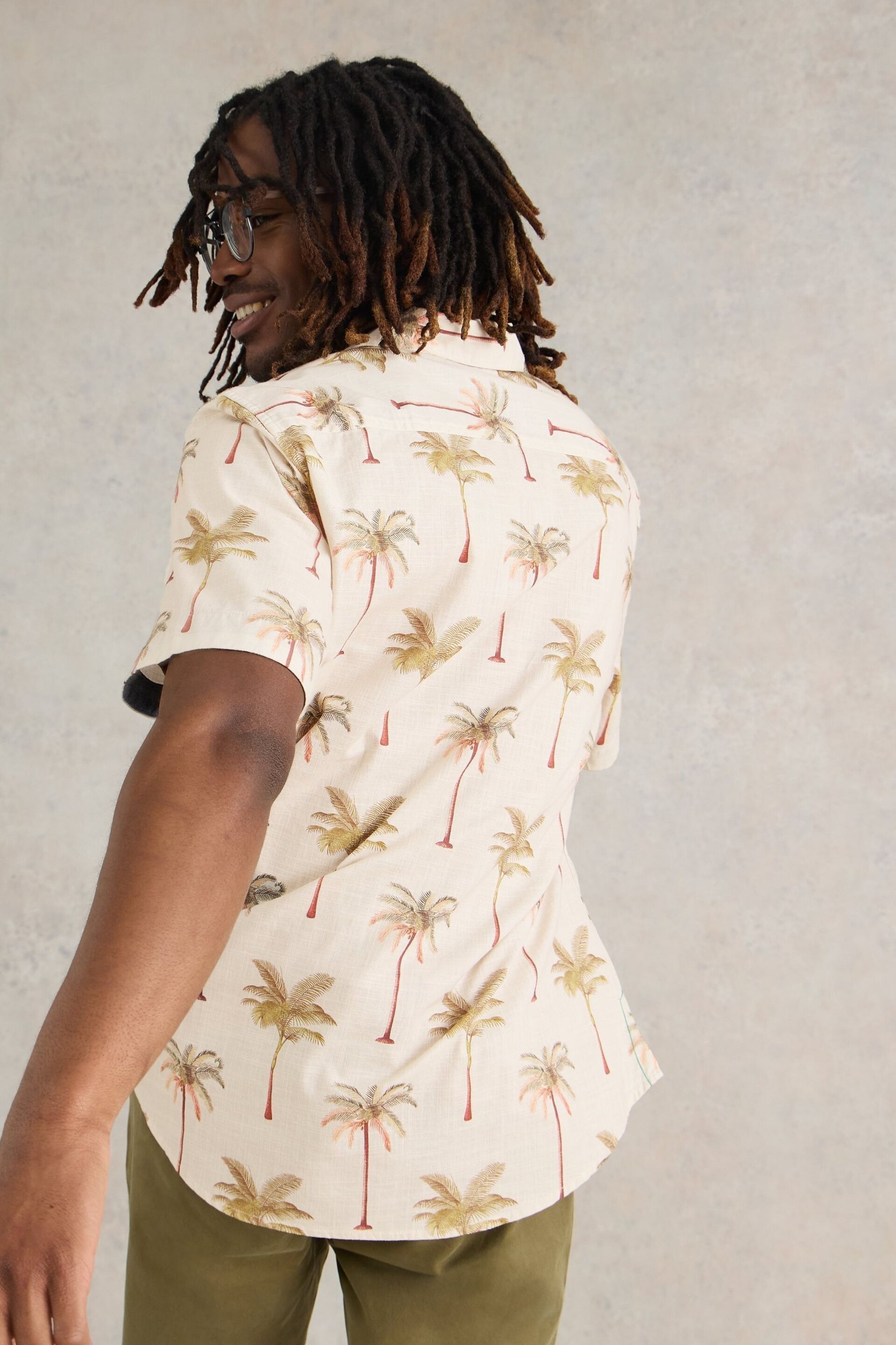 White Stuff Natural Palm Tree Printed Shirt - Image 2 of 7