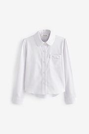 Clarks White Long Sleeve Girls Lace Trim School Shirt - Image 7 of 10
